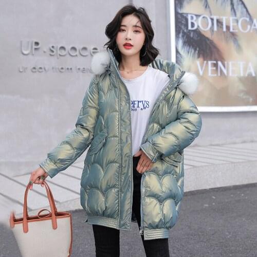 Women Jackets 2021 New Winter Jacket Cotton-Padded Thick Parkas Fur Collar Long Coat Female Warm Casual Hooded Parka Outwear