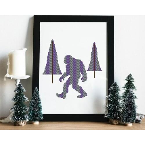 Gold Collection Embroidery Sasquatch Bigfoot Cross Stitch Patterns Large with 100% Cotton Floss & Free Shipping for Home Decor