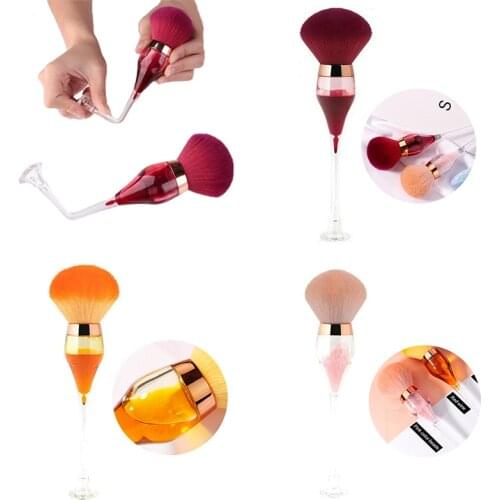 1PC Nail Brush Wine Glass Style Artificial Fiber Wool Foundation Blush Pink Face