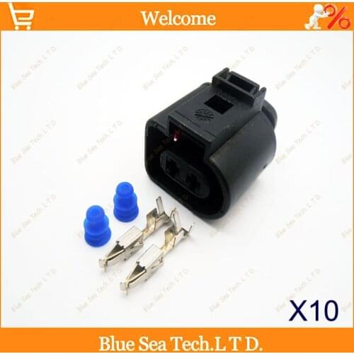 10 sets 2Pin 3.5mm female Car connector,fog lamp plug/horn Electrical connector kits for Audi VW car ect
