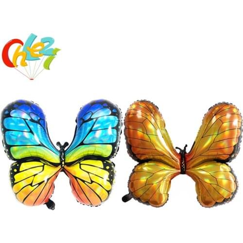 10pcs Laser butterfly animal foil balloons baby shower birthday decoration helium Globos Golden rainbow butterfly party supplies