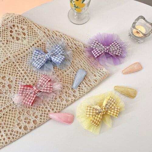 2 Pcs/Set Children Cute Colors Sweet Flower Bow Ornament Hair Clips Girls Lovely Alloy Barrettes Hairpins Kids Hair Accessories