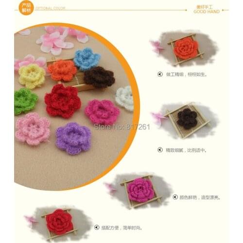 2015 new arrival Free shipping Fashion design 50 pics handmade girl headwear accessories crochet stereocotton multicolour doily