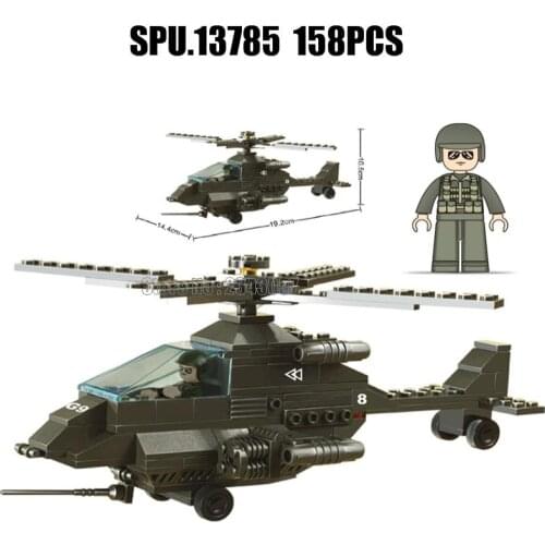 Sluban 6200 158pcs Wars Army Blocks Apache Helicopter Building Blocks Toy