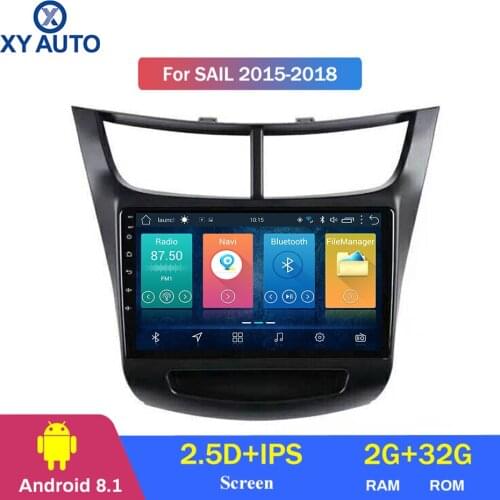 9 inch 2.5D IPS Tempered HD multi-touch screen Android 8.1 NAVI for Chevrolet Sail 2015-2018 with Bluetooth USB WIFI support SWC