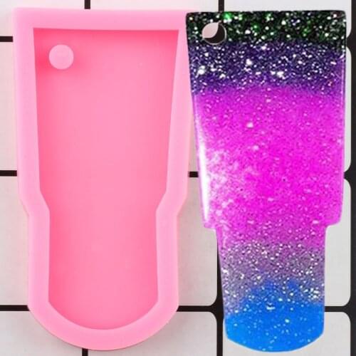 Shiny Cup Silicone Mold Tumbler Epoxy Resin Jewelry Making Keychain Molds Pendant Polymer Clay DIY Handmade Charms Mould