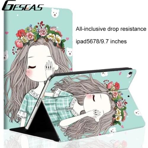 GESCAS Tablet Case For Ipad Mini 12345 Protective Case For Ipad 234/air 9.7/10.2/10.5 Inches Cartoon Pattern Silicone Ipad Case