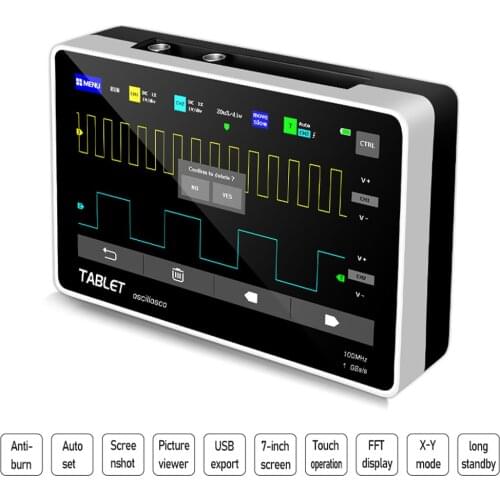 New 1013D Digital Oscilloscope 1013D 2 Channels 100MHz*2 Band Width 1GSa/s Sampling Rate USB Oscilloscope 7In TFT LCD Screen