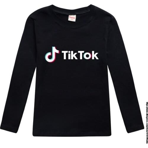 Kids Boys T-shirts Baby Long Sleeve Tik Tok Tops Children Autumn Solid Cotton Sweatshirt 2-16 Years Boy Girl T Shirts