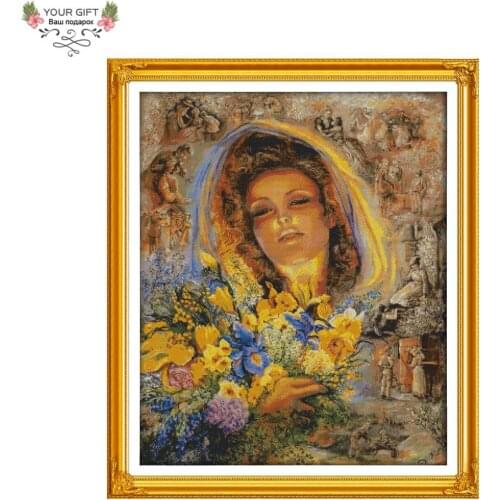 Joy Sunday R575 Free Shipping 14CT 11CT Counted and Stamped Home Decoration Womens Memories Embroidery Cross Stitch kits