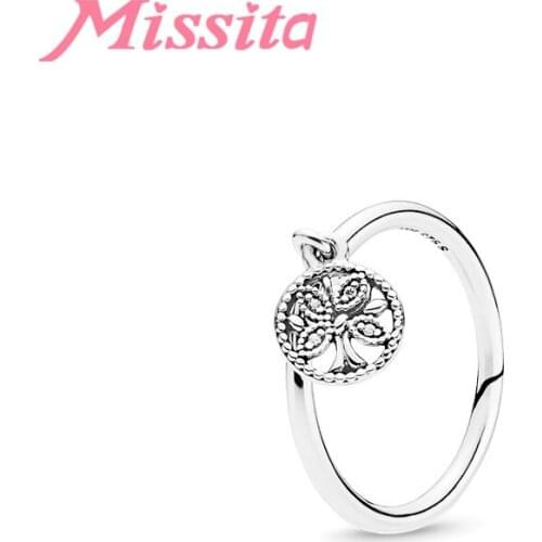 MISSITA 2019 NEW Life of Tree Finger Rings For Women Fit Pan Wedding Engagement Silver Color Jewelry Gift Dropshipping