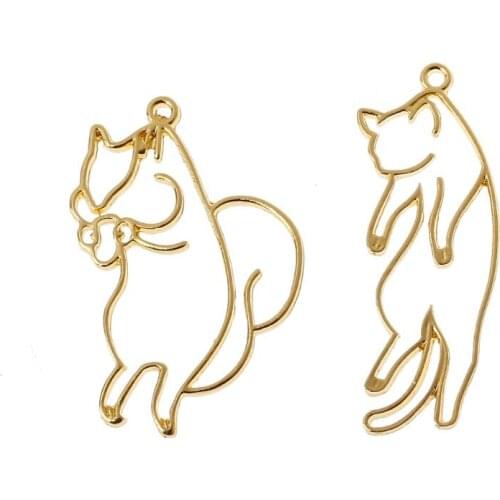 2Pcs Lazy Squirrel Pendant Resin Frames Open Bezels Setting Jewelry Making MXME