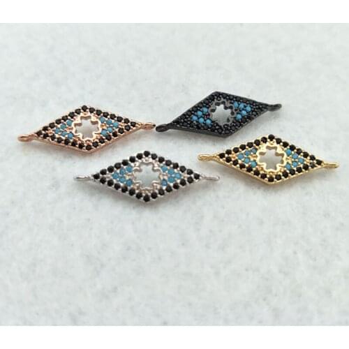 10 Pieces CZ zircon Micro Pave Connector,Double Bails Beads Charm,for DIY Bracelets Jewelry Finding CT394