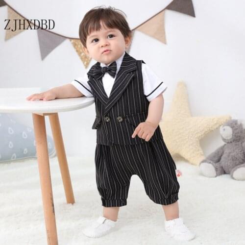 Baby Boy Wedding Suits Formal Wear Summer Cotton Boy Suits Boy Costume Kids Blazer Toddler Boys Outfits Chlidren Clothing Sets