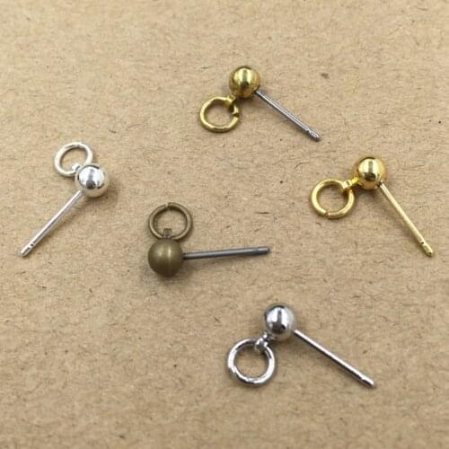 20pcs/lot 4*13mm Gold Silver Color Round Earring Pins Backs For Fashion Stud Earrings DIY Earring Jewelry Marking Findings