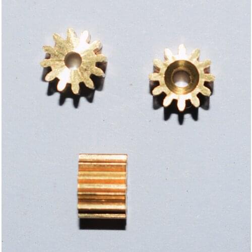 10/100pcs 12teeth 2hole 0.5M brass motor copper gear/DIY Toy Accessories/technology model parts/rc car robot tamiya 122A