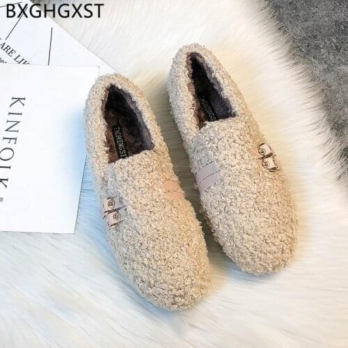 Fur Flat Boat Shoes Women Black Slip on Shoes for Women Loafers Casual Shoes Double Monk Strap Zapatos Casuales De Mujer Scarpe