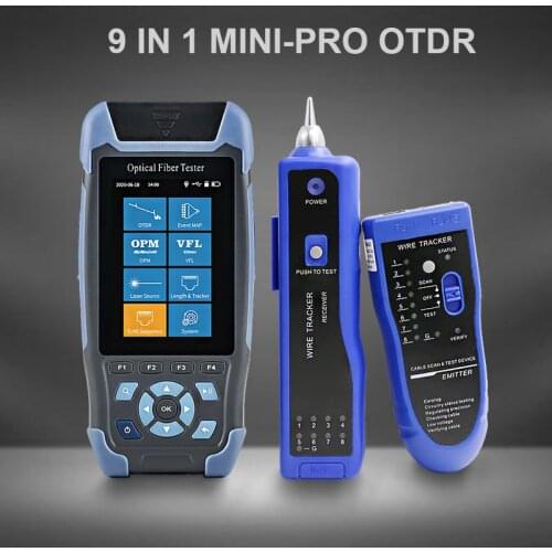Mini-Pro OTDR Fiber Optic Reflectometer with 9 Functions VFL OLS OPM Event Map Fiber Cable Ethernet Tester Free Shipping