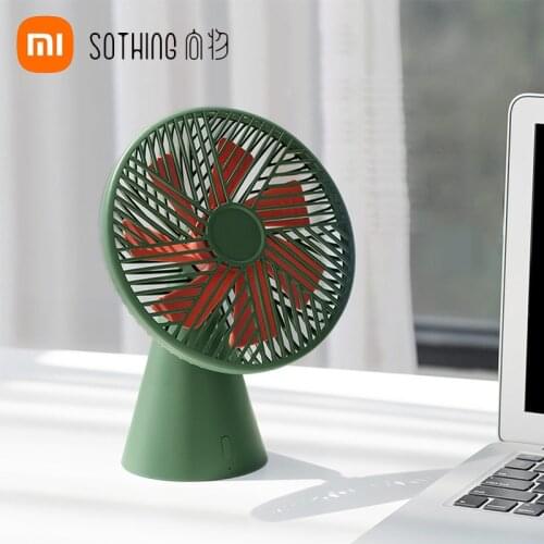 Xiaomi Sothing Desktop Fan Rainforest Version Mini Fan USB Rechargeable for Home Handheld Removable Super Wind Silent Fan Cooler