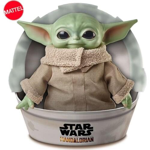 Original Mattel Baby Yoda Soft Dolls 11 Inch Star Anime Figure Wars Plush Toys for Children Master Yoda Action Mandalorian Gifts