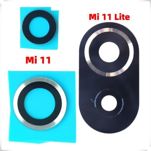 For Xiaomi Mi 11 Mi11 Lite Original Back Camera Glass Lens + Sticker Glue Back Main Camera Glass Lens Smartphone Parts
