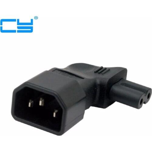 IEC320 IEC 320 iec C14 connector to C7 90 Degree Left Right Angled Power Male to Female Extension Adapter for Notebook Charger