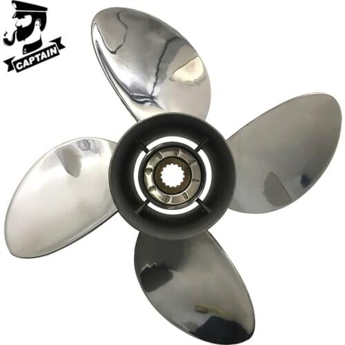 Captain Propeller 13x19 Fit 4 Blade Yamaha Outboard Engines F75 80HP 85HP 90HP F90 F100 Stainless Steel 15 Tooth Spline RH