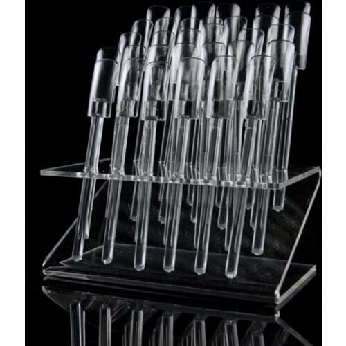 Transparent 32 Tips Pop Sticks For Nail Art Clear Tips Display Stand Nail Polish Practice Training Tools
