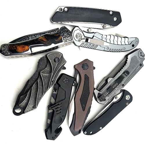 Clearance, Best price Eafengrow quality D2 blade G10 handle folding Knife Fliper open outdoor camping knife pocket EDC knife