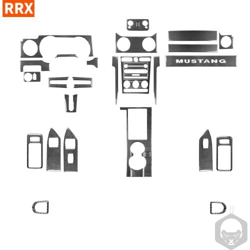 For Ford Mustang GT 2005-2009 S197 Carbon Fiber Sticker Center Control Steering Wheel Gear Shift Headlight Horn Car Accessories