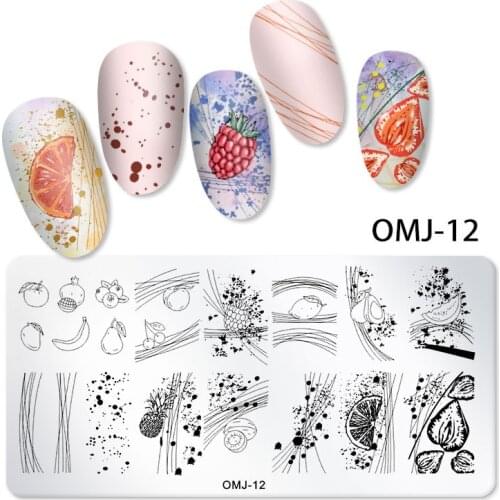 Nail Stamping Plates Flower Butterfly Fruit Leaf Design Nail Art Plate Stainless Steel Stamp Template for Printing Stencil Tools
