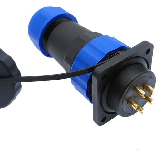 SP28 Straight IP68 waterproof connector 2 Pin 3/4/5/6/7/9/10/12/14/16/19/22/24/26pin Flange socket