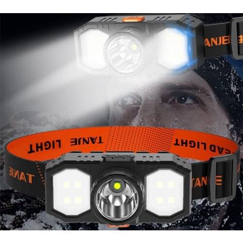 LED Portable Headlight 3 Modes USB Rechargeable Mini Flashlight Lantern Waterproof Fishing Hiking Camping COB Headlight