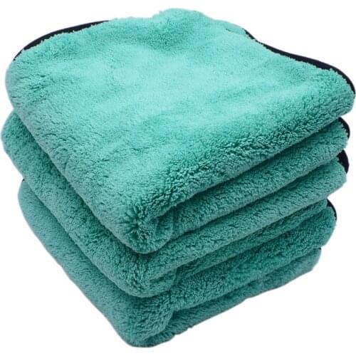 3PCS 40cmx40cm 1200GSM Super Thick Plush Microfiber Car Cleaning Cloths Car Care Microfibre Wax Polishing Detailing Towels Soft