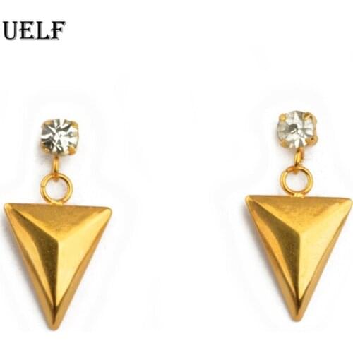 Uelf Fashion Design Fashion Triangle Round Geometric Faux Stone Drop Earring Women Party Jewelry pendientes brincos