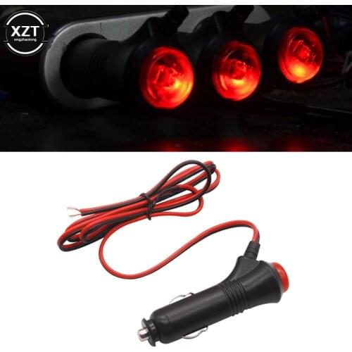 Universal Switch 12V Male Car Cigarette Lighter Socket Plug Connector On Off Switch 1.5m New