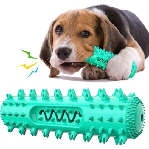 Dog Molar Chew Toys Cleaning Teeth Elastic Soft Toothbrush Puppy Dental Care Resistance Bite Training Squeaker Toy Dog Supplies