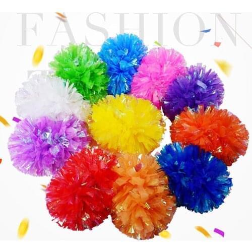1Pc Rainbow Plastic Cheerleader Pom Ppom Girl Cheer Refueling Props Cheerleading Pompon Pompoms Baton Hhandle NonFading