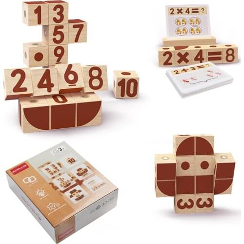 16PCS Numbers Magnetic Wooden Blocks Math Digital Toy Preschool Montessori Educational Toys for Kids Gifts