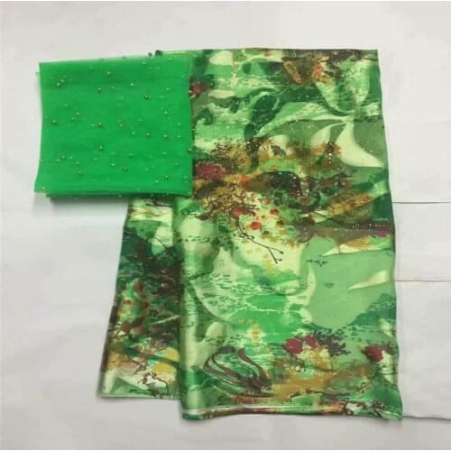 2020 Fashion high quality african soft silk fabric 5 +2 yards for garment neat embroidery on the material silk fabric.L78299