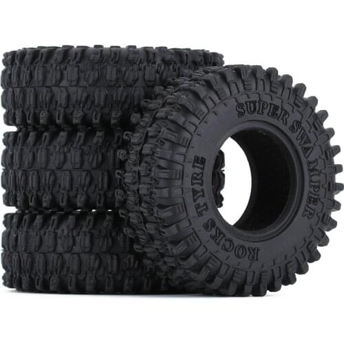 4Pcs Soft Rubber Terrain Tires for 1/24 Micro Crawler Axial SCX24 90081 AXI00002 Deadbolt Upgrade Parts