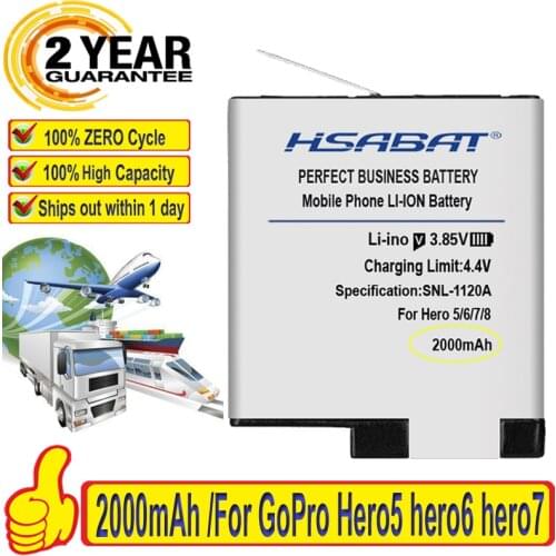 Top Brand 100% New 2000mAh AHDBT-501 Battery for GoPro Hero 7 hero 6 hero 5 Hero5 Hero6 Hero7 Batteries+free tools