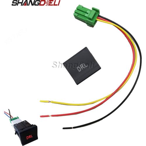 Red LED DRL Daytime Running Lights Switch Button with cable for Polo 6C 2014-2018 Car