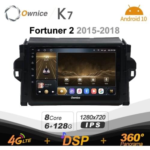 6G 128G K7 Ownice 2 Din Android 10.0 Car Multimedia radio for Toyota Fortuner 2 2015 - 2018 8 Core A75*2+A55*6 SPDIF 360 4G LTE