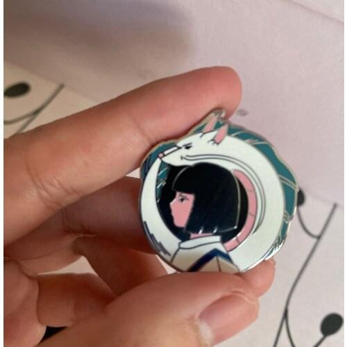 White Dragon Hard Enamel Pins Anime Movie Spirited Aways Fan Brooch Women Men Lapel Badges Fashion Jewelry Gifts For Kids Friend