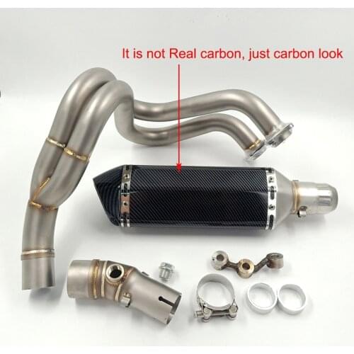 ER6N Ninja 650R Motorbike 51mm Exhaust Muffler Full Systems Link Pipe For Kawasaki ER-6N ER-6F 2012 2013 2014 2015 2016 ER 6n