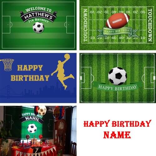 Boy Birthday Party Backdrop Football Basketball Themed Kid Adult Cake Smash Decor Photography Background For Photo Studio
