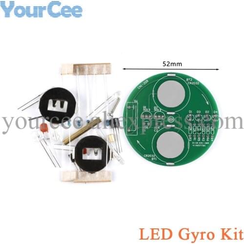 LED Gyro Kit DIY Rotating Lantern Desktop Electronic Components Parts DIY Circuit Board Vibration Switch Triode