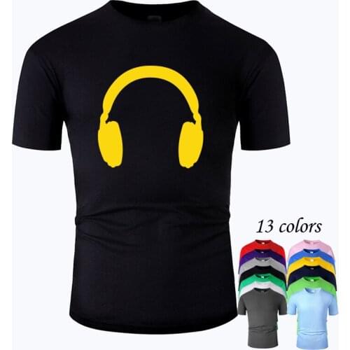 Headset Line Art O Neck Cotton T Shirt Men and woman Unisex Summer Short Sleeve Designed Casual Tee m01039