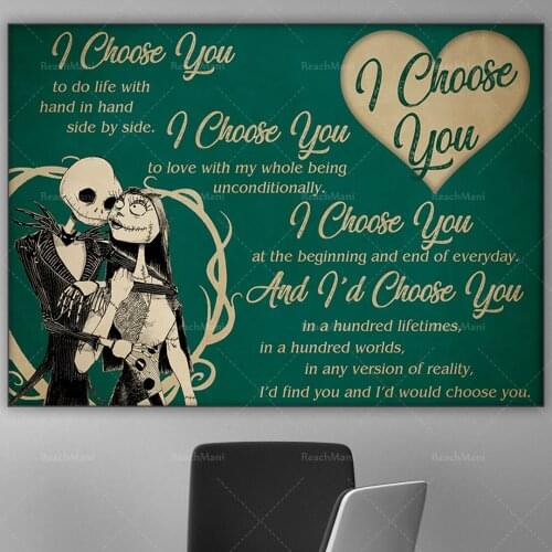 Skeleton I choose you poster Halloween poster home display life decoration